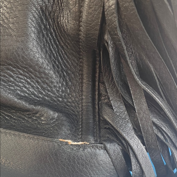 Prada Black Leather Tote with Fringe - Picture 2 of 6